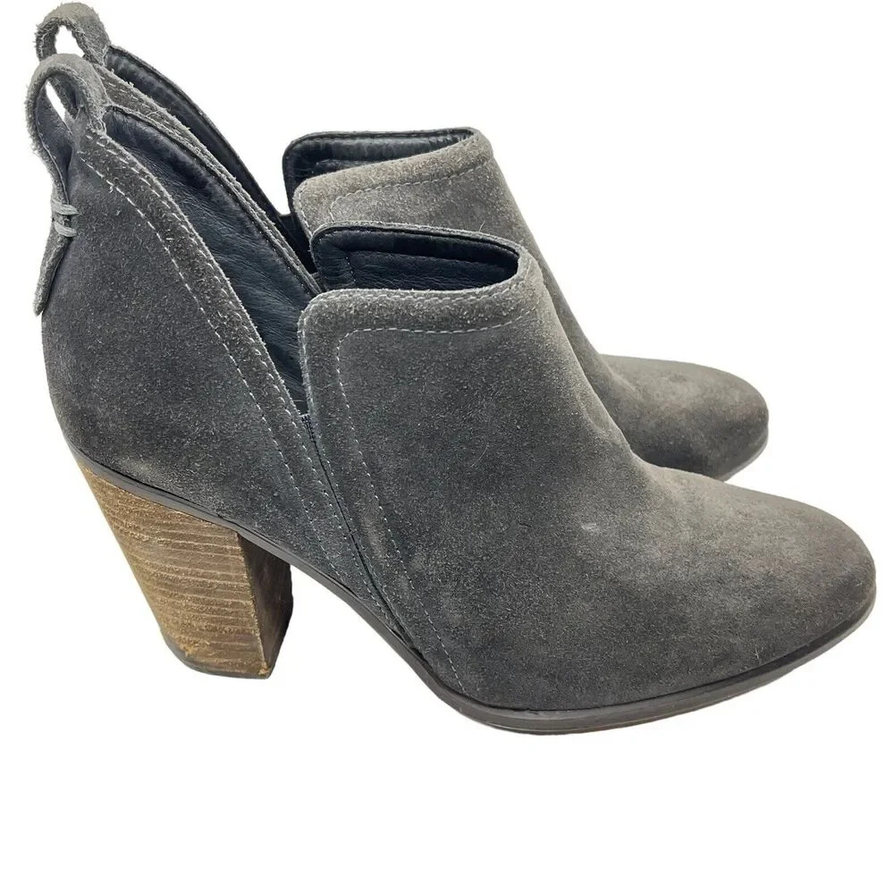 Vince Camuto Ankle Booties Francia Gray Suede US Size 9.5 EU 39.5 Heel 3.5 Inch